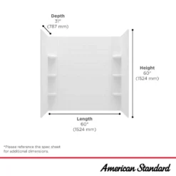 American Standard Princeton PRO 60 In. W X 60 In. H 3 Piece Acrylic Tub In White -The Home Depot white american standard tub surrounds 3961bwt60 020 1f 1000