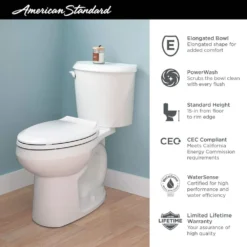 American Standard Colony 3 2-Piece 1.28 GPF Single Flush Elongated Toilet In White, Seat Not Included -The Home Depot white american standard two piece toilets 250ca104 020 40 1000