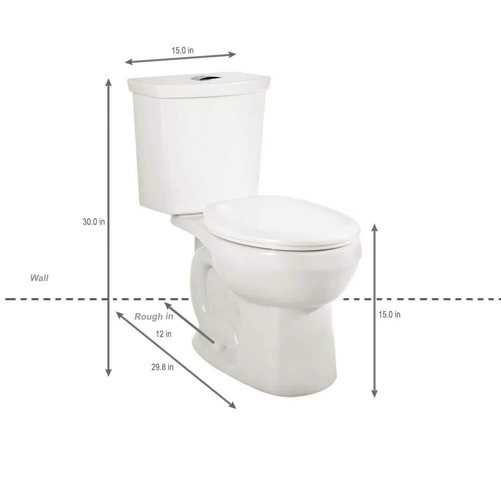 American Standard H2Option 2-Piece 0.92/1.28 GPF Dual Flush Elongated Toilet In White, Seat Not Included 2 American Standard H2Option 2-Piece 0.92/1.28 GPF Dual Flush Elongated Toilet In White, Seat Not Included - Image 2