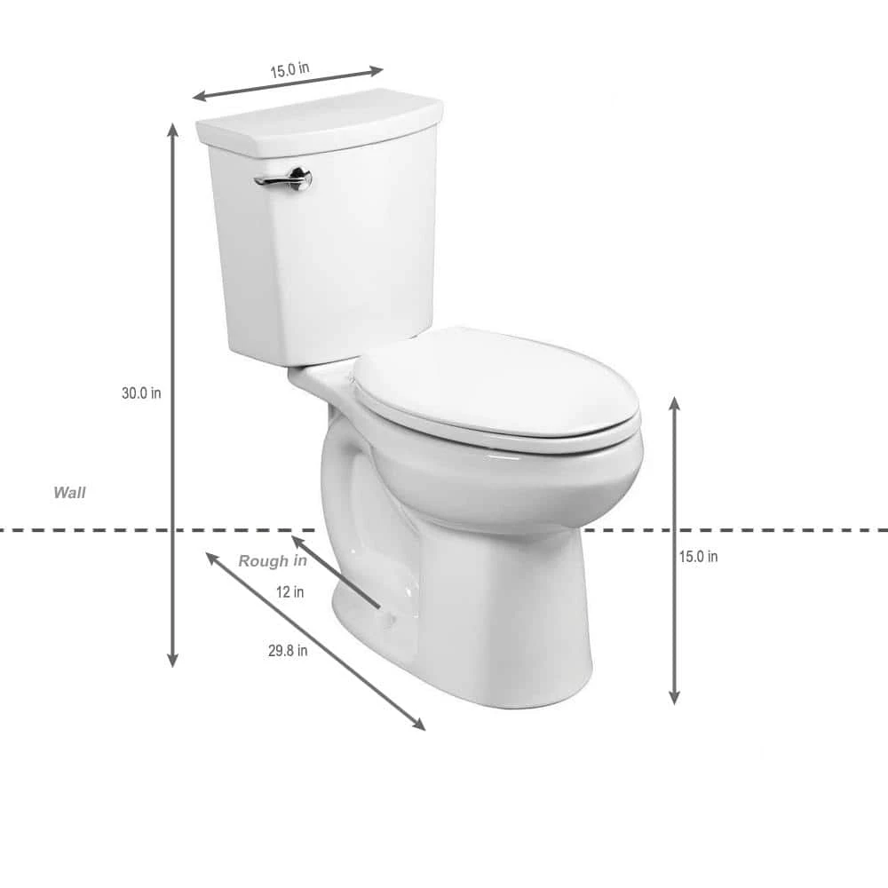 American Standard H2Optimum 2-piece 1.1 GPF Single Flush Elongated Toilet In White, Seat Not Included 2 American Standard H2Optimum 2-piece 1.1 GPF Single Flush Elongated Toilet In White, Seat Not Included - Image 2