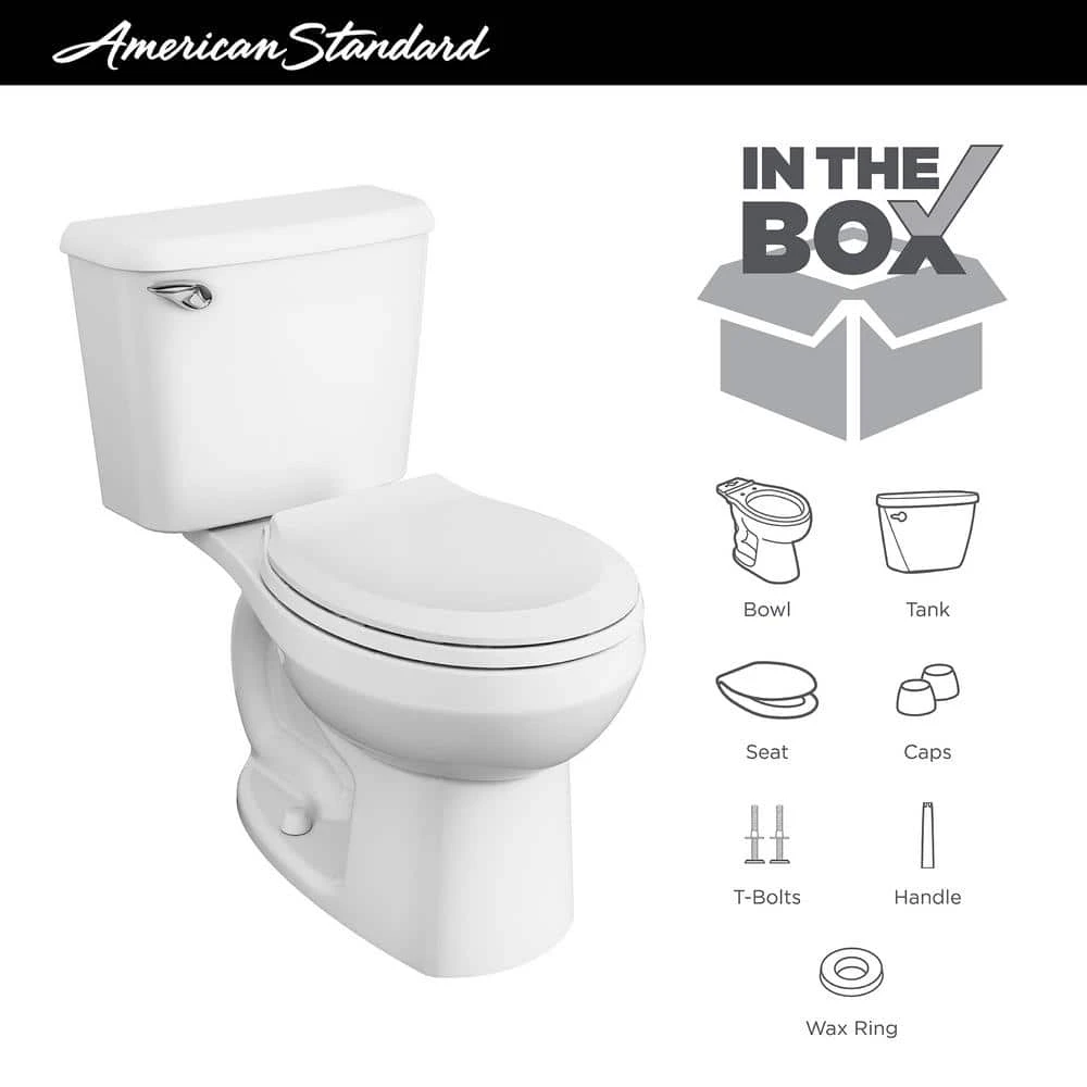 American Standard Reliant Two-Piece 10 In Rough 1.28 GPF Single Flush Round Standard Height Toilet With Slow-Close Seat In White 6 American Standard Reliant Two-Piece 10 In Rough 1.28 GPF Single Flush Round Standard Height Toilet With Slow-Close Seat In White - Image 6