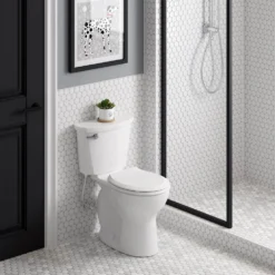 American Standard Cadet 10 In. Antimicrobial 2-Piece 1.28 GPF Single Flush Chair Height Round Toilet With Slow Close Seat In White -The Home Depot white american standard two piece toilets 788bb104 020 4f 1000