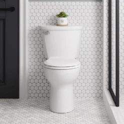 American Standard Cadet 10 In. Antimicrobial 2-Piece 1.28 GPF Single Flush Chair Height Round Toilet With Slow Close Seat In White -The Home Depot white american standard two piece toilets 788bb104 020 c3 1000