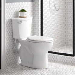 American Standard Cadet 10 In. Antimicrobial 2-Piece 1.28 GPF Single Flush Chair Height Round Toilet With Slow Close Seat In White -The Home Depot white american standard two piece toilets 788bb104 020 e1 1000