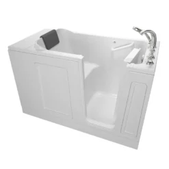 American Standard Acrylic Luxury Series 60 In. X 30 In. Right Hand Drain Walk-in Soaking Bathtub In White
