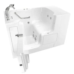 American Standard Gelcoat Value Series 52 In. X 32 In. Left Hand Drain Touch Control Walk-in Whirlpool Bathtub In White