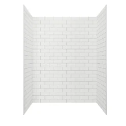 American Standard Passage 60 In. X 72 In. 2-Piece Glue-Up Alcove Shower Wall With Corner Shelf In White Subway Tile -The Home Depot white subway tile american standard alcove shower walls surrounds p2693 375 66 1000